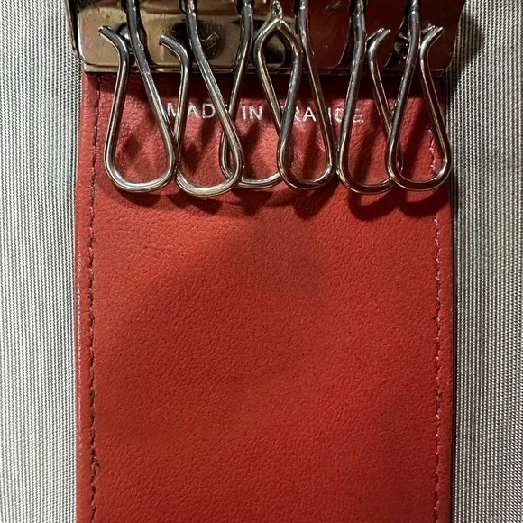 Chanel Matelasse Patent Orange Leather 6 Ring Key Case Card Holder with COA card - Picture 5 of 7